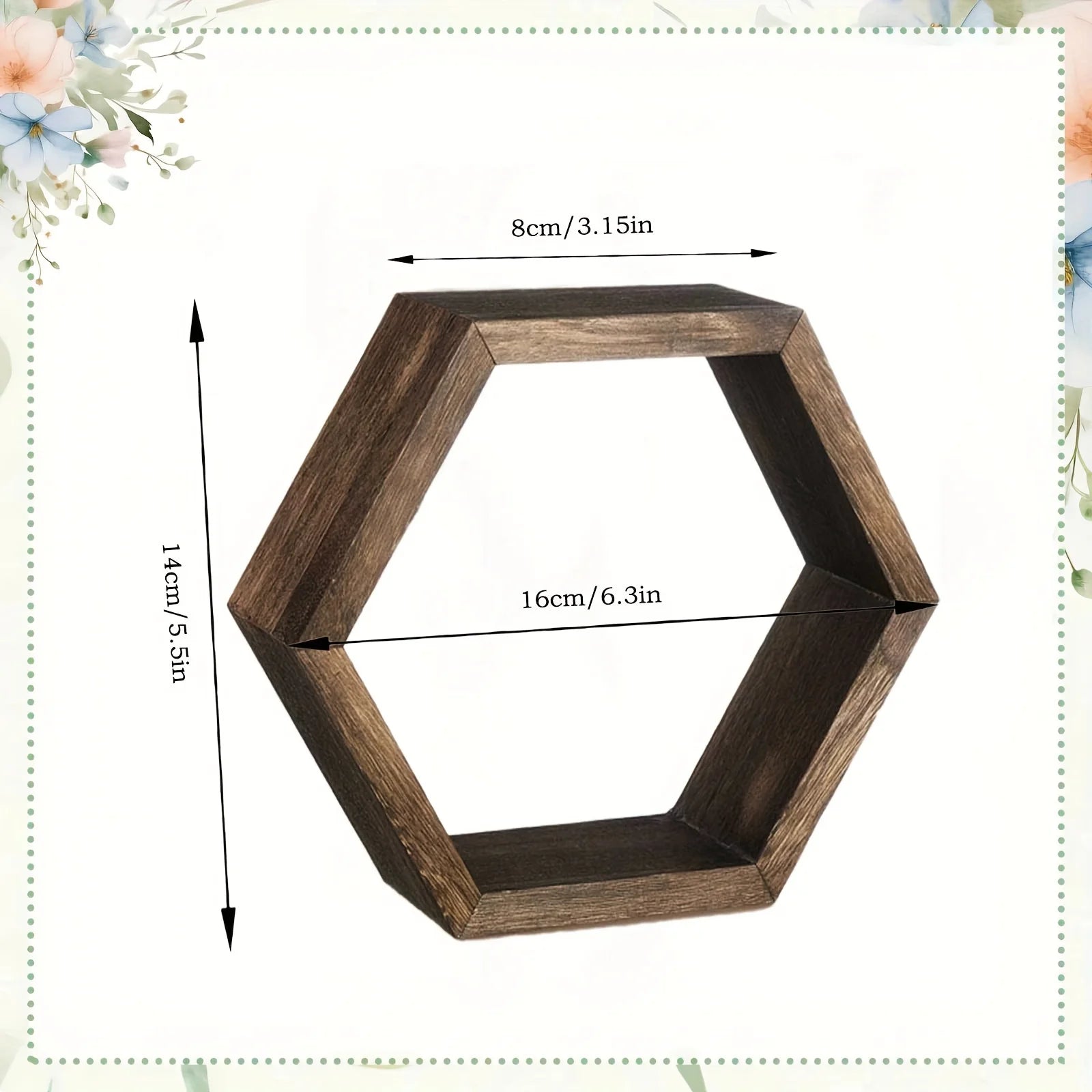 Hexagon floating wall shelf