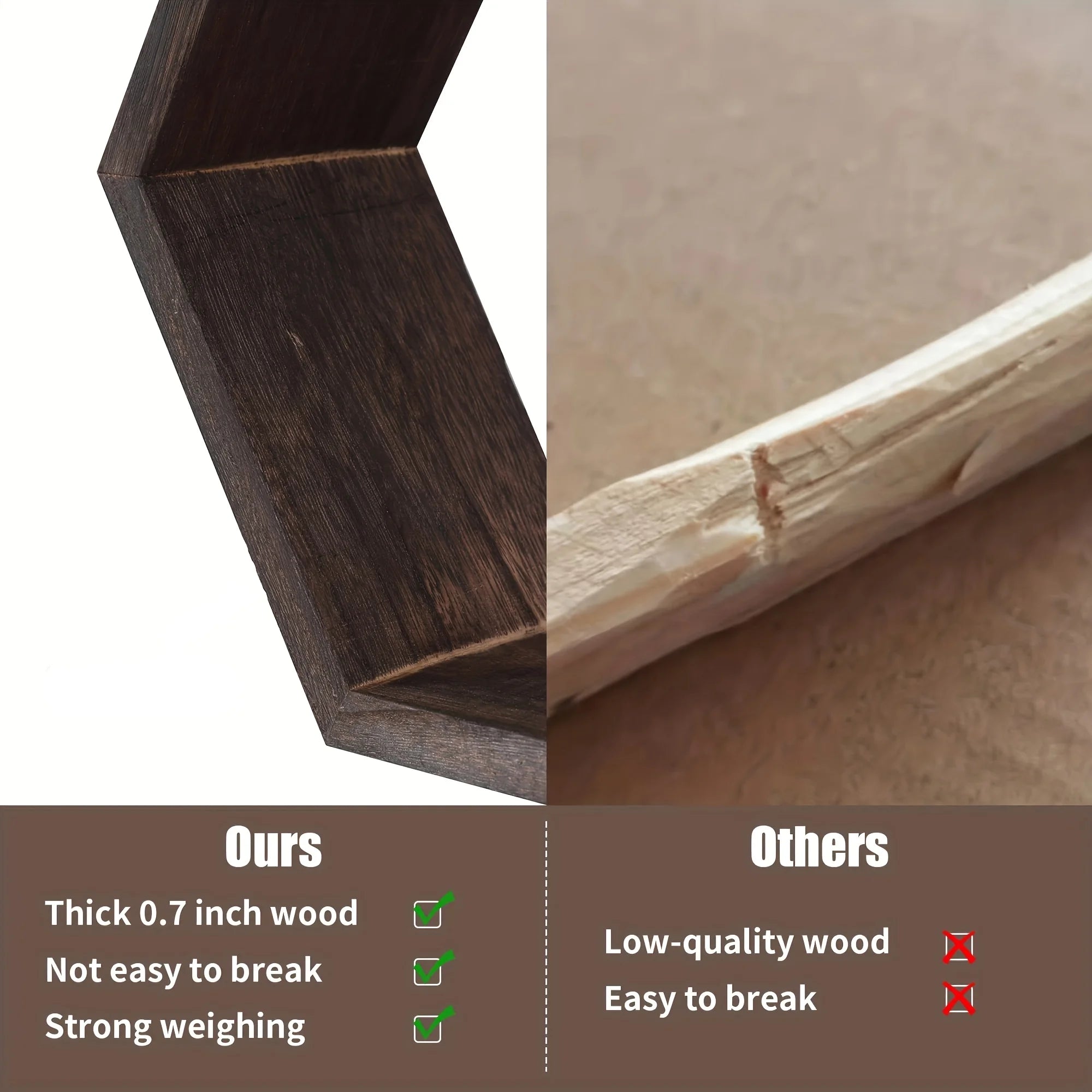 Hexagon floating wall shelf